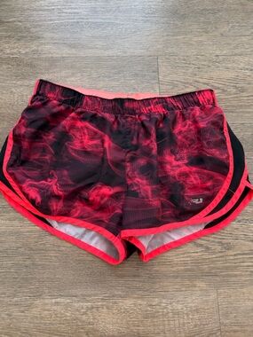 New Balance Women's Black and Red Athletic Shorts